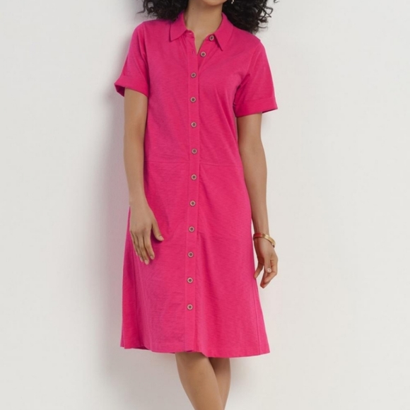 Soft Surroundings Filipa Shirtdress Fuchsia Size Small - Picture 13 of 16